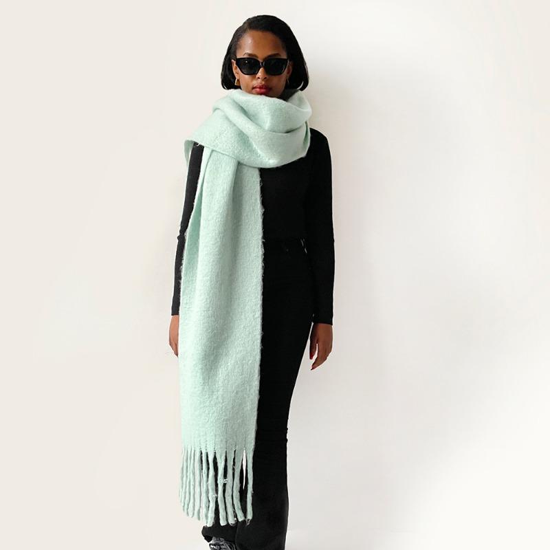 New Mohair Scarf Vacuum Packaging Women's Autumn and Winter Solid Color Warm Scarf