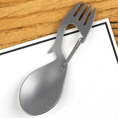 Титановая конструкция Unibody Spork Многофункциональная ложка-вилка Карабин Открывалка для бутылок