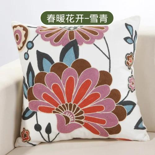 Наволочка для подушки из хлопка с вышивкой в этническом стиле, наволочка для подушки в машину, большая наволочка для дивана 45x45 см, роскошная наволочка