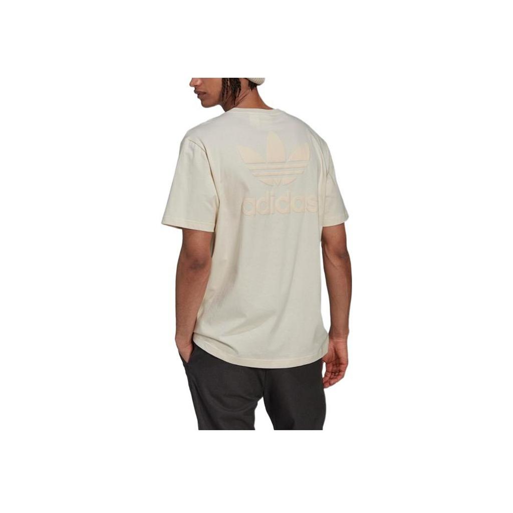 Adidas Originals Trefoil Solid Logo Patch Crew Neck Short Sleeve T-Shirt Men Tops Off-White HK2786