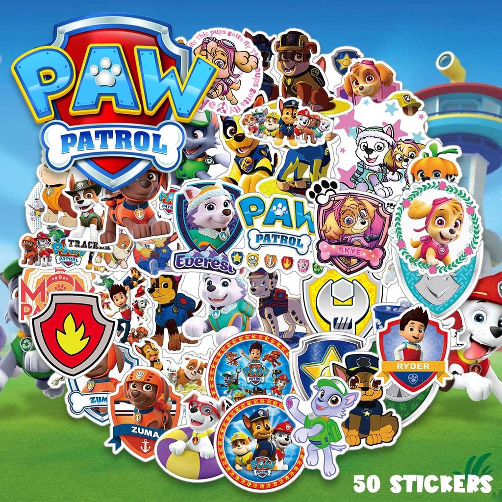 Paw Patrol Stickers Set of 50 PVC Waterproof Stickers PAW PATROL Character Anime Game Movie Dog Dog Animal Pet Suitcase MacBook [Item]