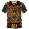 Retro Mexico Aztec Totem T-Shirt For Men Summer 3d Print Short Sleeve Tees Tops Mayan Culture Theme T Shirts Male Clothes