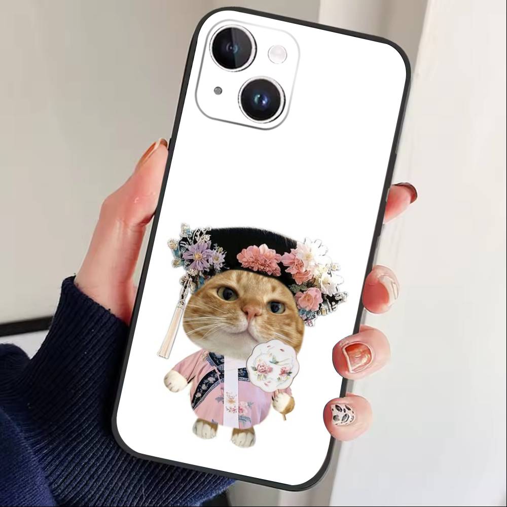 Чехол для телефона с большим глазом, глупой кошкой и мышью для iPhone 17 16 15 14 13 12 Max Plus, силиконовый, черный