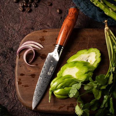 Кухонный нож для фруктов, японский дамасский сталь VG10, ручка премиум-класса Dalbergia, размер лезвия 5 дюймов, легко очищается и разрезается