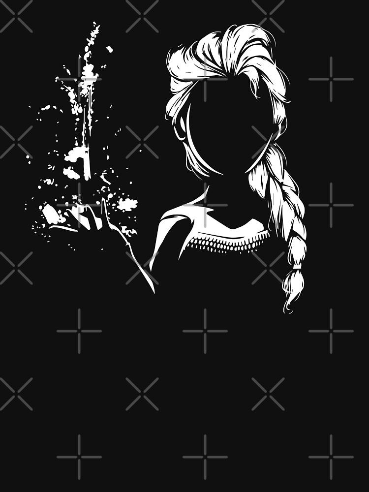 Frozen Let It Go | Frozen-Inspired Queen Elsa Silhouette Art Fitted T-Shirt
