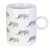 [A3667] - Large Ceramic Mug 'Jungle' Black and White (leopard) - 11x9cm (40 Cl)