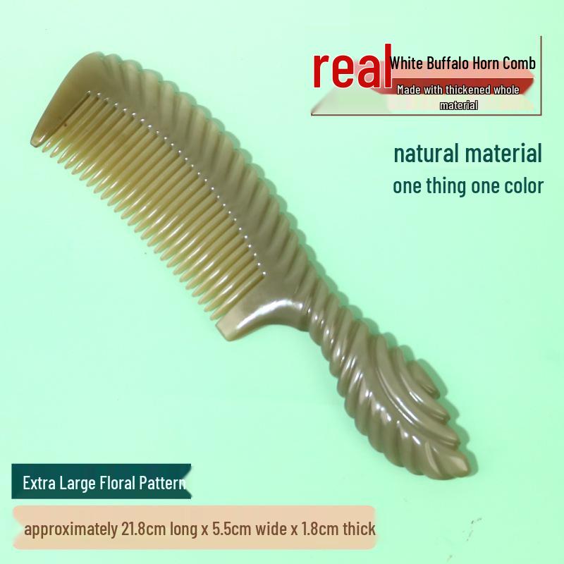 Утолщенная Премиальная Резная Белая Буйволиная Роговая Расческа - Доступны Различные Стилі