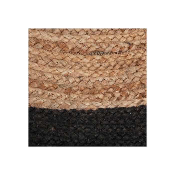 Tapis rond jute bord noir ou blanc diamètre 120 cm Atmosphera - Noir
