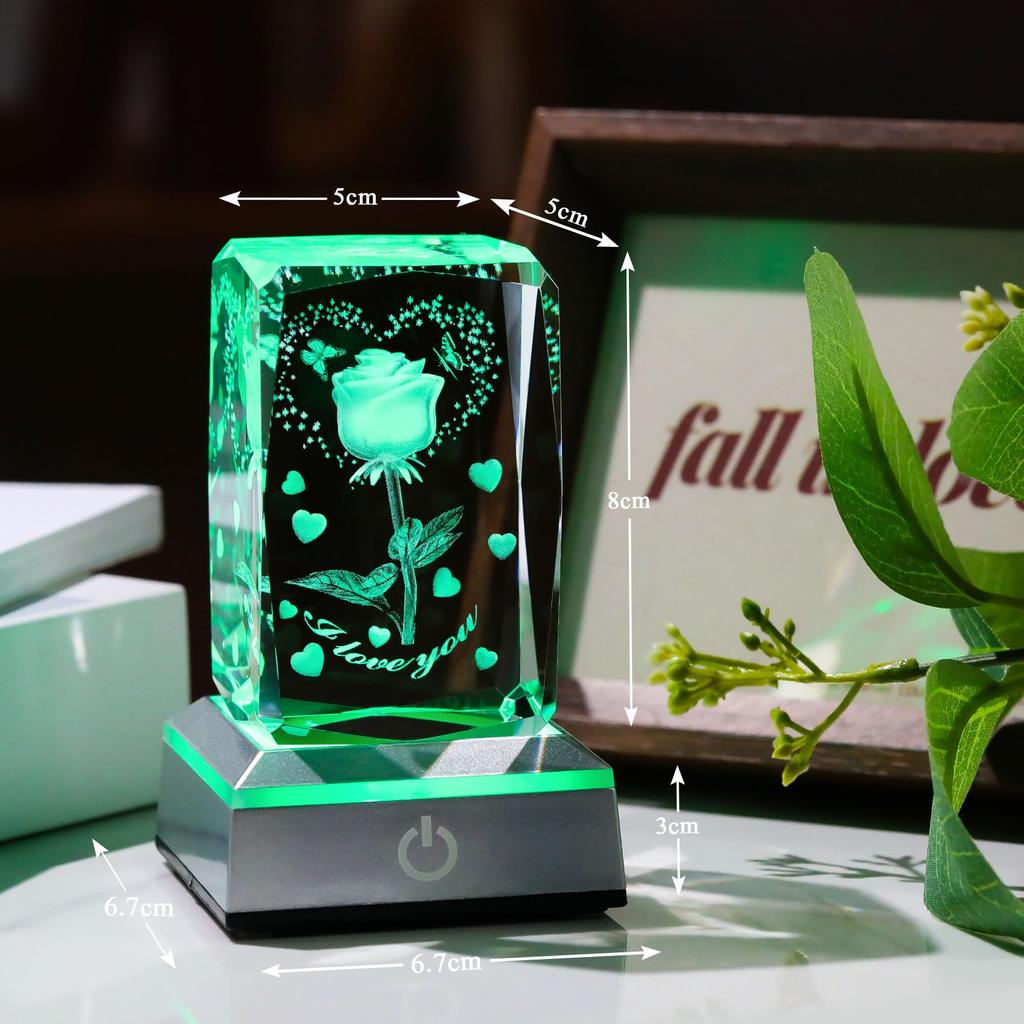 Kertari Подарок на годовщину Ее лечебные товары Женщины Популярный K9 Crystal Rose Искусственный цветок Свет День рождения Подарок на пенсию Валентина Свадьба