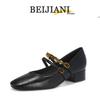 BEIJIANI 5318-6 Ретро Французские Мягкие Туфли Мэри Джейн - Женский Массивный Каблук, Квадратный Носок