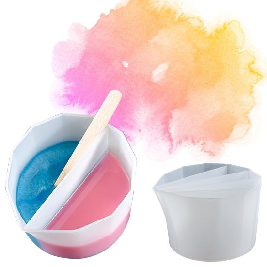 4 шт., силиконовая чашка для заливки, разделенная чашка для краски, чашка для смешивания цветов, дизайн с несколькими отделениями, многоразовая чашка для смешивания жидкости, художественная смола, ремесло