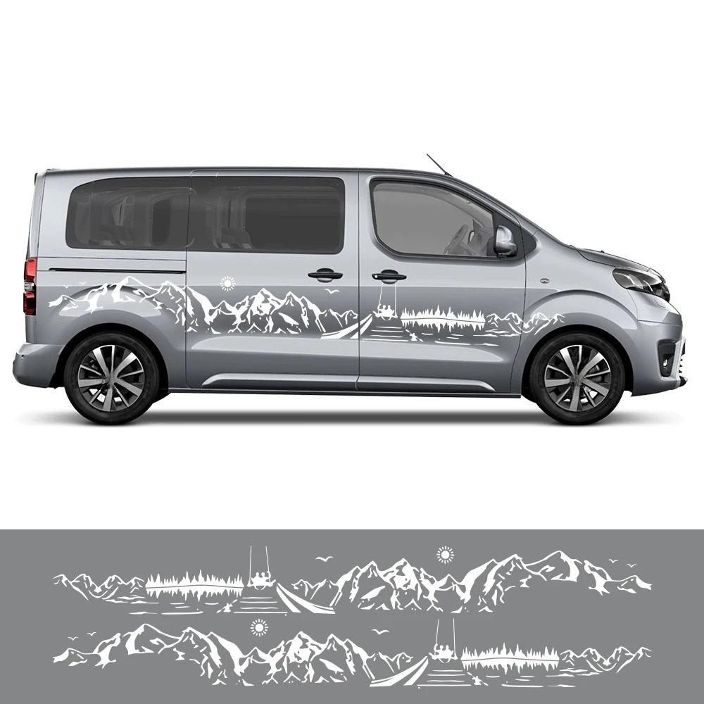 Боковые наклейки на дверь фургона для Toyota ProAce Verso Icon Panel Автомобильные Графика для кемпера Пляж Солнце Море Горы Декор Наклейка Виниловое покрытие