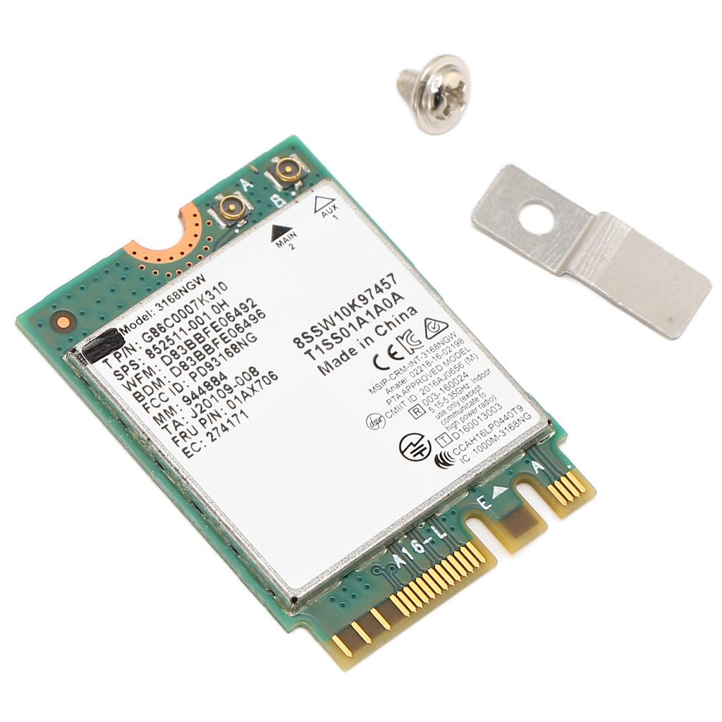 Wireless Module 3168NGW AC NGFF M.2 2.4G 5G Dual Frequency 600Mbps BT 4.2 WIFI Network Card