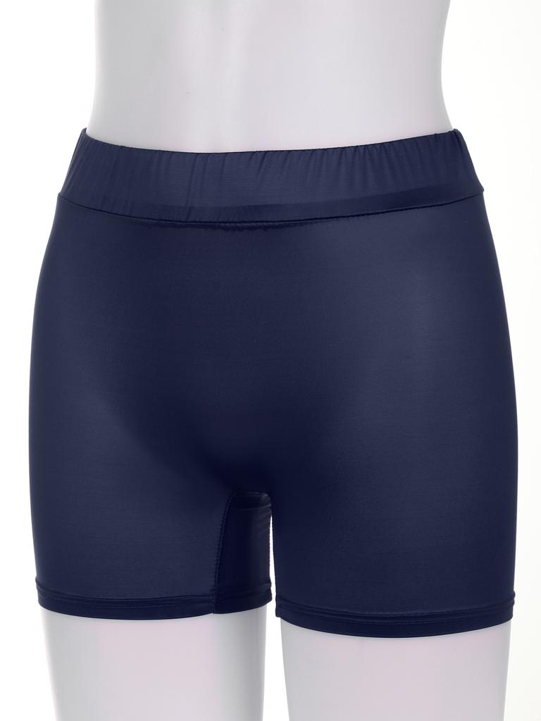 Женские полупрозрачные шорты, глянцевые эластичные шорты с низкой посадкой, нижнее белье, ночное белье