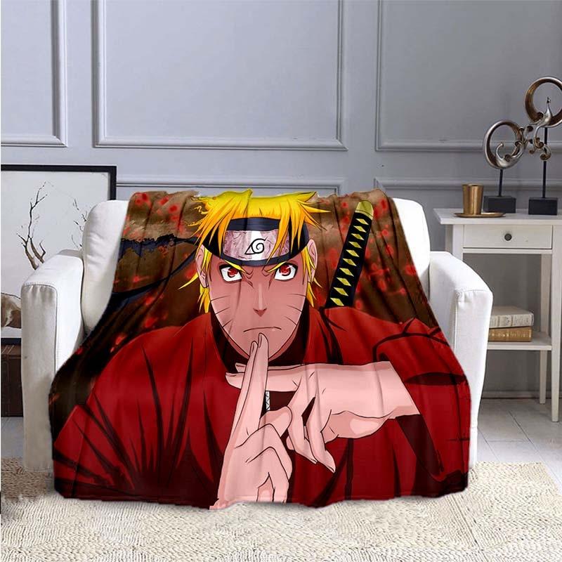 Cartoon Naruto 3D Printed Flannel Blanket for Beds Hiking Picnic Fashionable Bedspread Throw Blanket 30 Styles