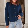 Женские свитера-кардиганы, осень 2023, вязаные кардиганы на пуговицах с открытым передом и длинными рукавами, верхняя одежда с карманами