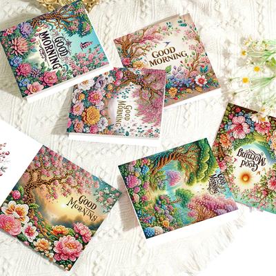 6 шт. DIY Стразы Алмазная мозаика Открытки Алмазная живопись Открытки ручной работы Креативный набор для открыток на день рождения и День благодарения
