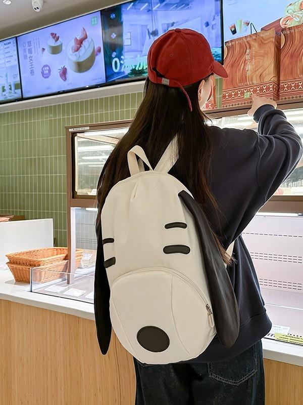 Snoopy Cartoon Backpack For Kids With Nylon And Laptop Storage