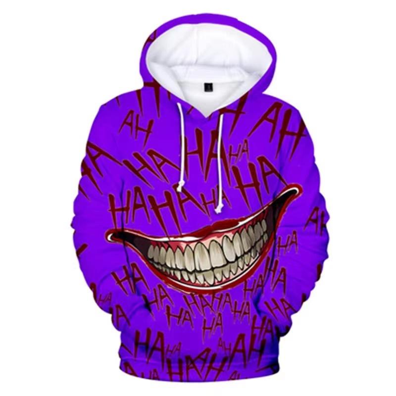 Haha Joker 3D Print Sweatshirt Hoodies Men Women Hip Hop Funny Autumn Streetwear Thin Style Oversized Hoodies & Sweatshirts Unisex