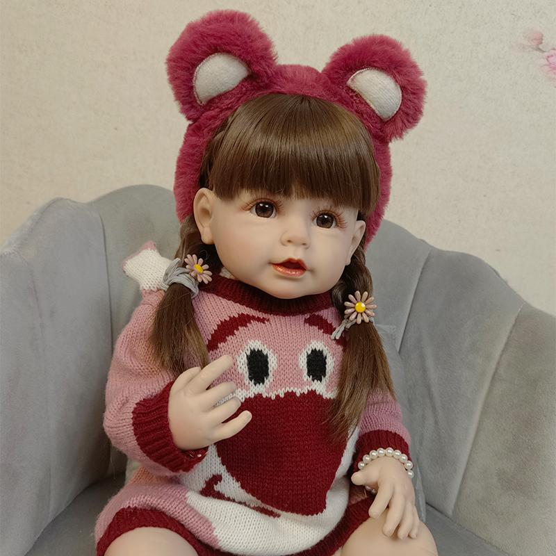 Куклы Reborn, 21 дюйм, полностью мягкое силиконовое тело, кукла Reborn для маленьких девочек, водонепроницаемая игрушка, милые детские куклы, игрушки, подарок для детей