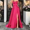 Women's Prom Dress Spaghetti Strap Sleeveless Formal Maxi Dress Halter Backless Side Slit Wedding Evening Party Dress