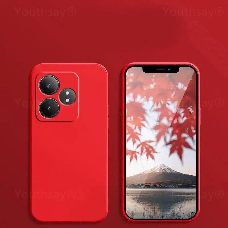 Для Realme GT6 жидкий силиконовый чехол Realme GT 6 6T чехол Funda Coque Защитный чехол для камеры Мягкий задний чехол Realme GT6
