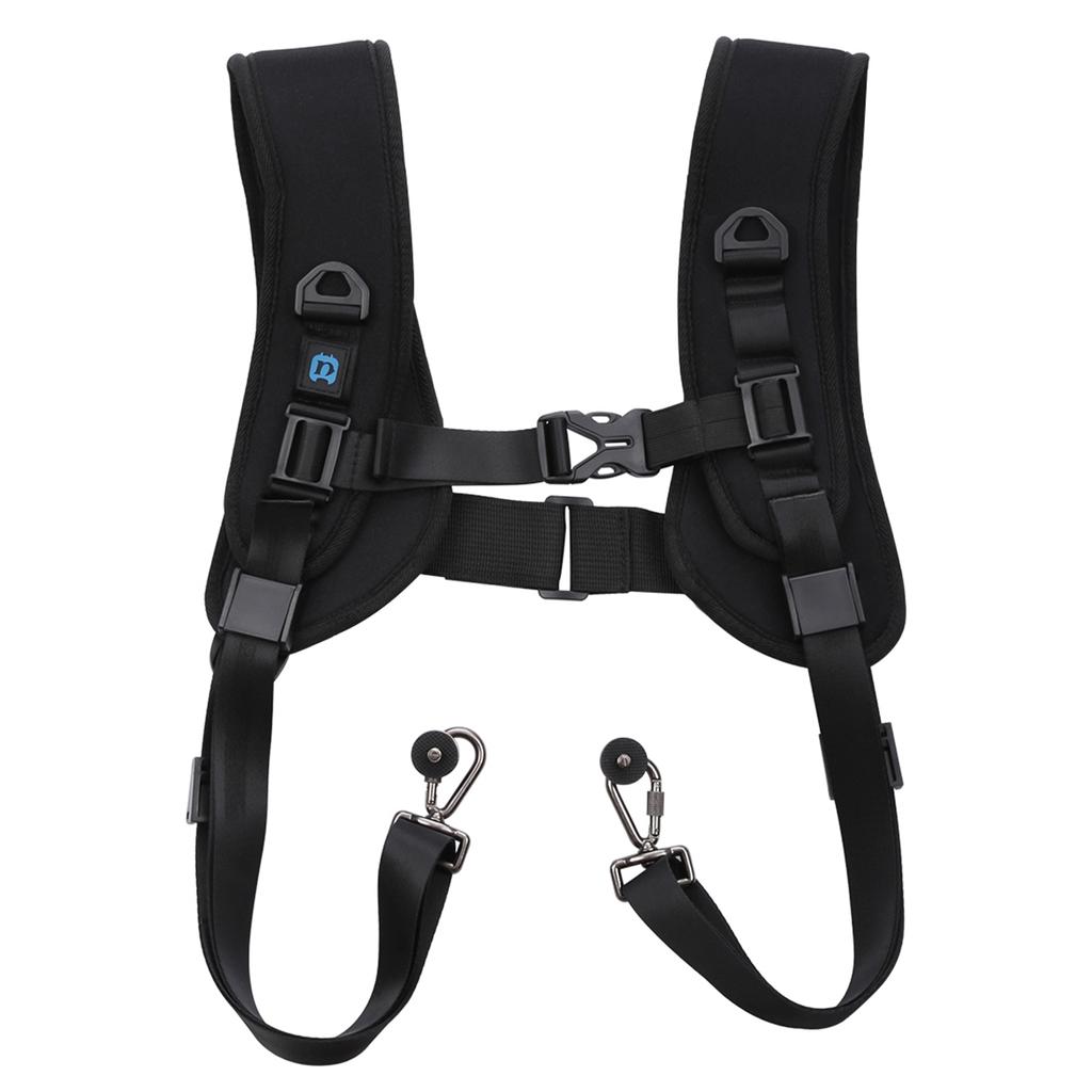PULUZ PU6002 Dual Camera Shoulder Strap with Soft Shoulder Pad 1/4 Inch Screw Quick Release Camera