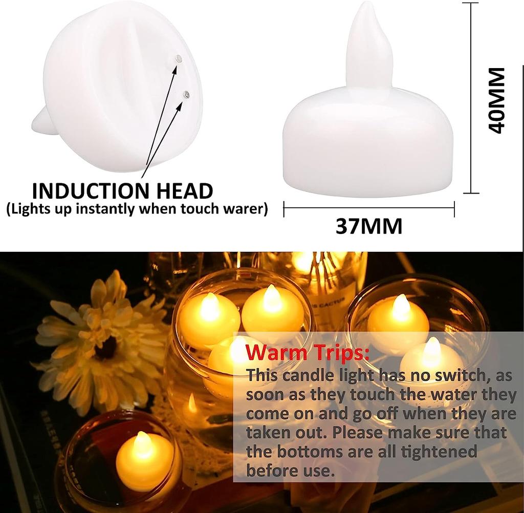 12/24 шт. беспламенных плавающих чайных свечей на батарейках светодиодные бездымные свечи для украшения бассейна свадьбы дня рождения