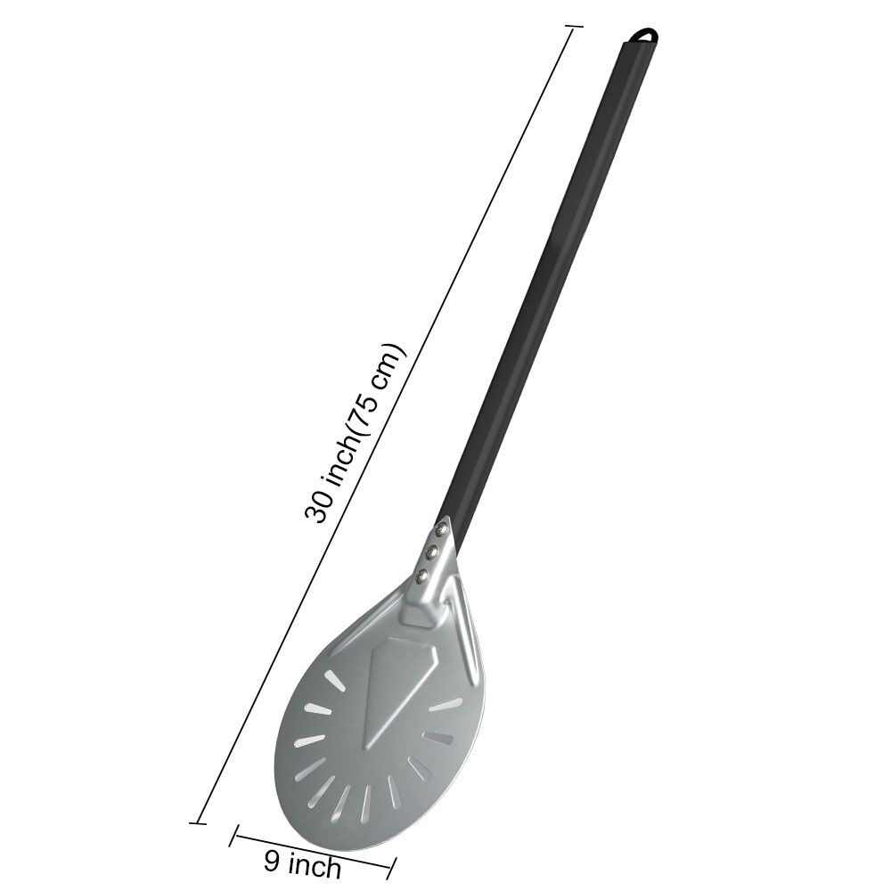 SHANGPEIXUAN Long Handle 7/ 8/ 9 Inch Perforated Pizza Turning Peel Pizza Shovel Aluminum Pizza Peel Non-Slip Handle Pizza Tool
