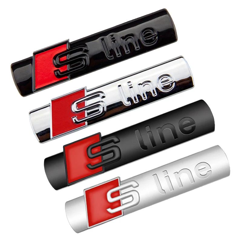 2pc 3D ABS Car S LINE Emblem Sticker Badge Decal Decoration For Q1 Sline S6 S7 SQ5 SQ7 A3 A4 A5 A6 A7 A8L Q3 Q4 Q5 Q6 Q7 Q8 TT