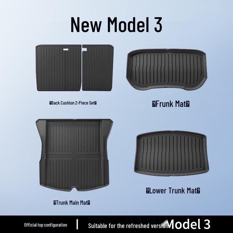 Обновленные коврики в багажник Tesla Model 3/Y из ТПЭ: Защитные аксессуары для передней и задней части