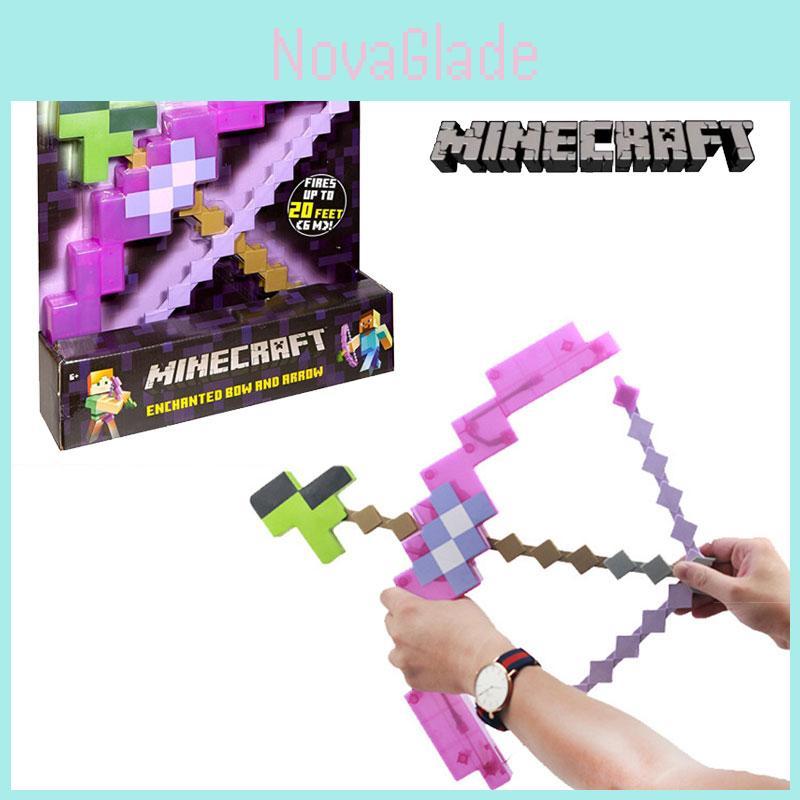 Игрушечный розовый лук и стрелы Minecraft для детей, пластиковый материал, размер упаковки 38*35,5 см
