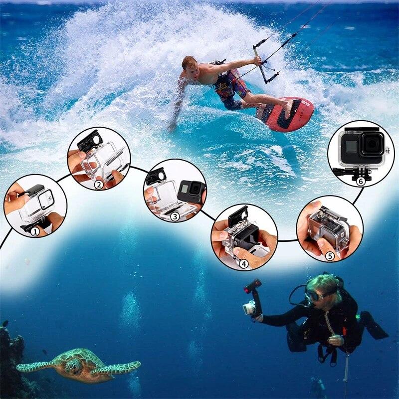 Водонепроницаемый чехол для GoPro Hero 12 11 10 9, черный защитный дайвинг-бокс, чехол, красный, фиолетовый, цветной фильтр