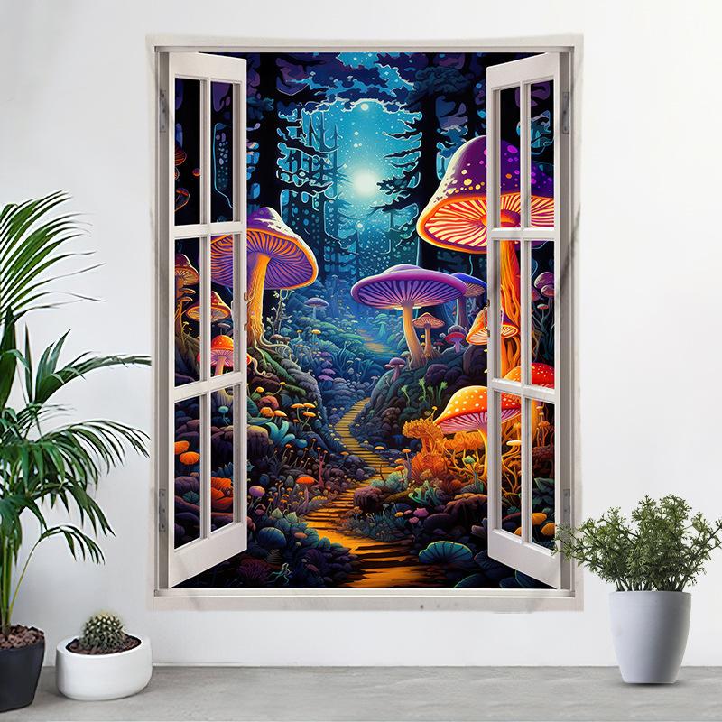 Ткань для подвешивания на окна Пейзаж Цифровая печать Гобелен Украшение спальни Ткань Фотофон Ткань Стена спальни Ткань