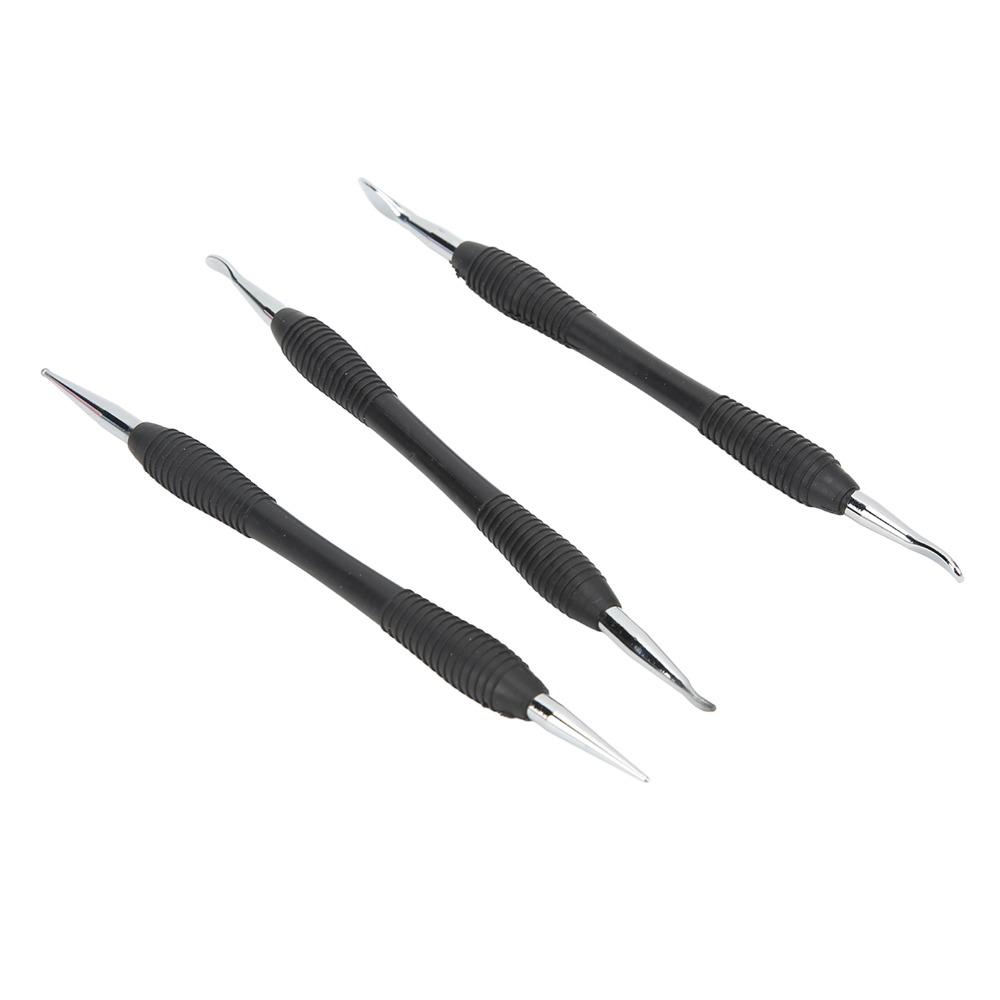 3pcs Different Shapes Leather Press Tools Stainless Steel Leather Rub Tools Leather Pattern Working