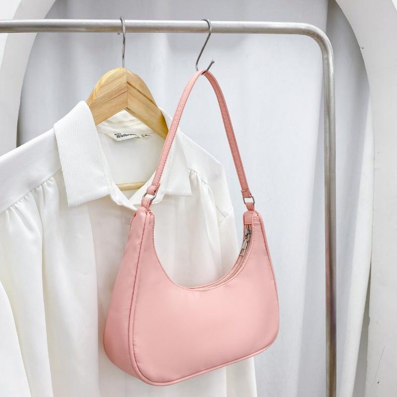 IELGY Женская модная сумка-пельмень, однотонная нейлоновая сумка через плечо подмышкой