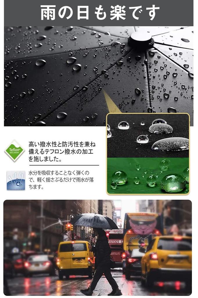 Folding 12 Ribs 290g X Diameter 103cm X Compact To Folding Highly Water Safety Reflective Rainy Season Typhoon Durable Glass Fiber Bones for Men and