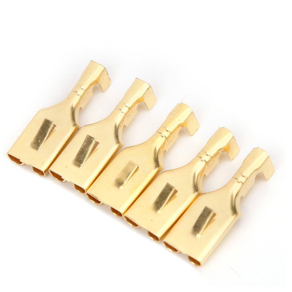 100PCS Golden Spade Connector Brass Material Crimp Terminal Wire Terminal Electrical Wiring