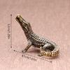 Antique Bronze Crocodile Miniature Figurines Vintage Brass Mini Alligator Statue Desk Ornaments Home Feng Shui Decor Crafts