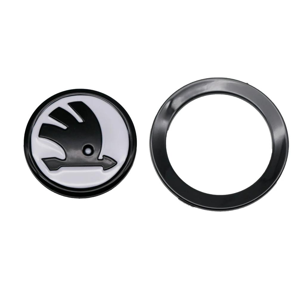 NADH5 Car Steering Wheel Badge Emblem Sticker Auto Interior Accessories For Skoda Yeti Kodiaq Octavia Karoq Kamiq Fabia Rapid Superb