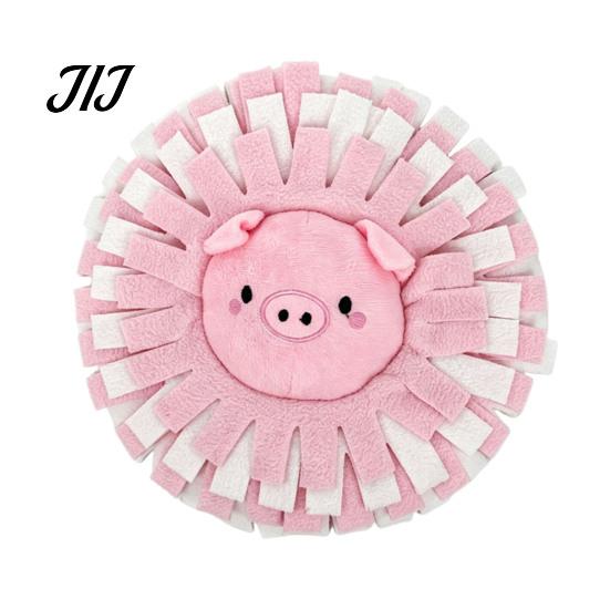 Stress Reducing Pet Toy Dog Snuffle Mat with Crinkle Paper, Interactive Feeding Squeaky Toy, Enrichment Cartoon Animal Design, Sniffing Foraging
