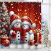 Christmas Festival decorations Santa Claus Pattern Bathroom Shower Curtain With 12  Hooks Home bathroom decor and accessories