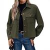 2024 Trendy Women's Casual Corduroy Crop Jacket: European & American Style Button-Up Cardigan