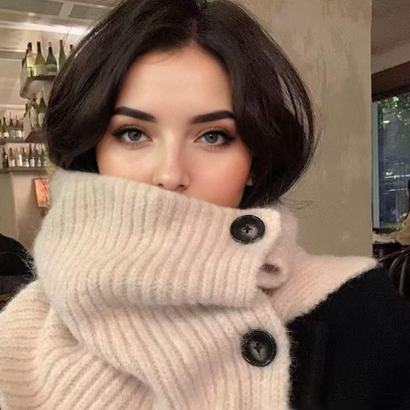 1PC Scarf Versatile Clothing Accessories Minimalist Style Solid Color Elegant Shawl Classic High Neck Design Exquisite Multi-color