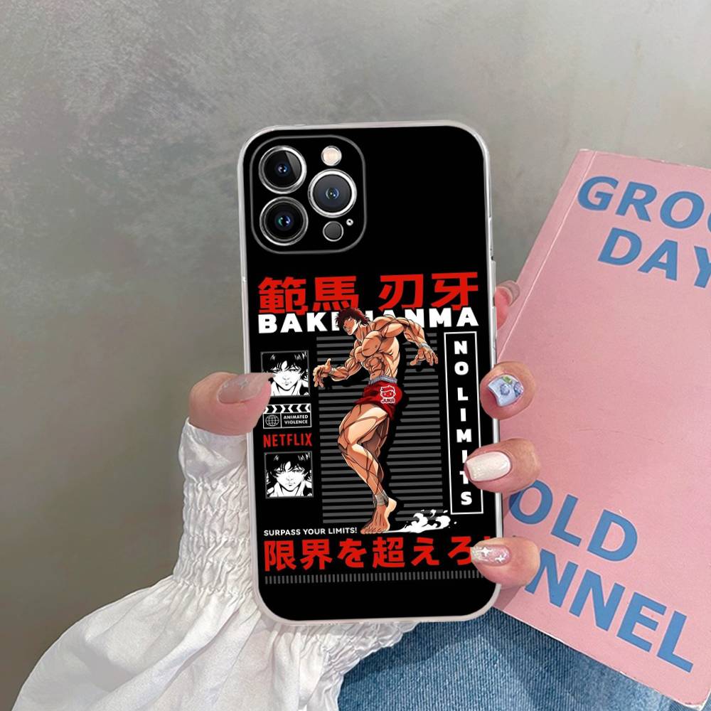 Крутой чехол для телефона B-Baki HanmaS для iPhone 17 16 15 14 13 11 12 Pro Max 16 Plus Прозрачный