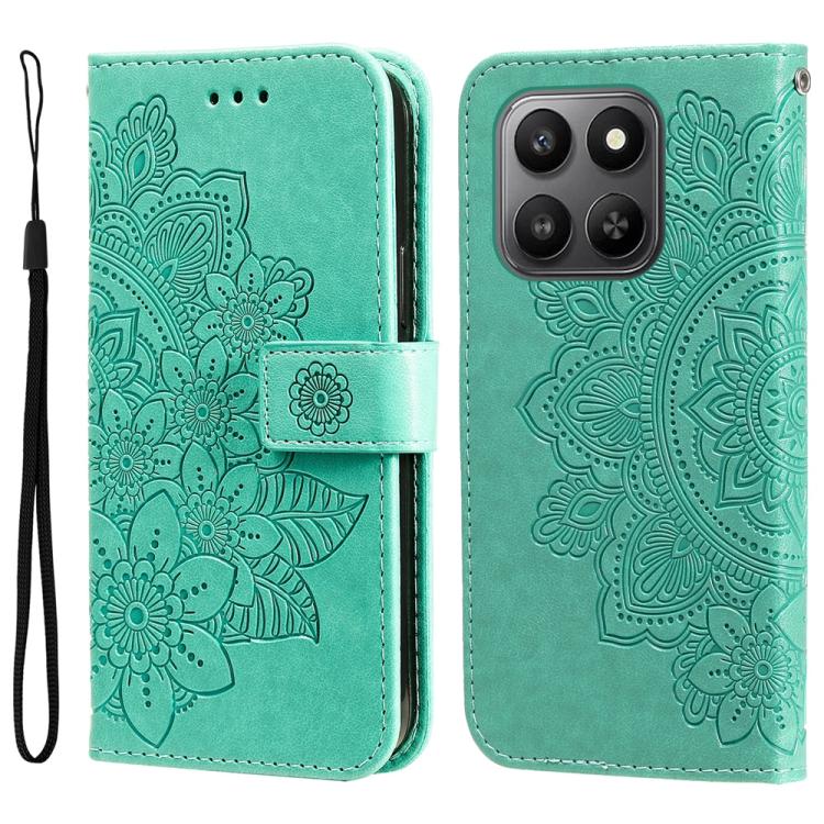 Seven-petal Flowers Embossing Leather Phone Case