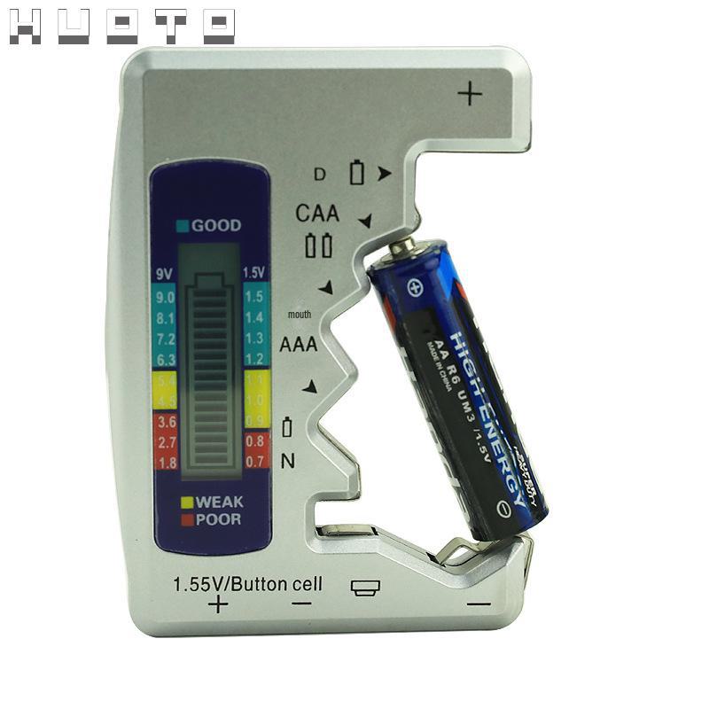 Цифровой тестер аккумуляторов с дисплеем напряжения для аккумуляторов 1,5 В/9 В