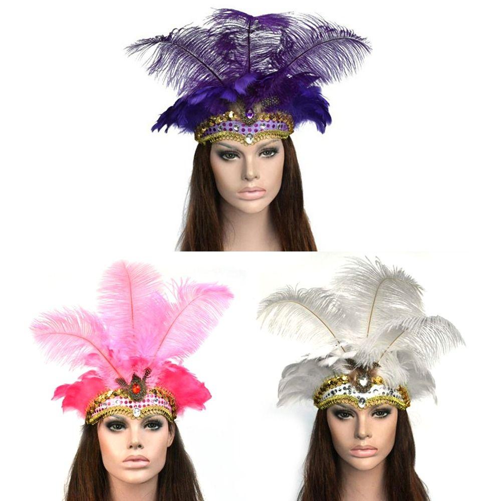 Kids Peacock Indian Hair Accessories Feather Headdress Halloween Carnival Hair Band