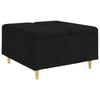 Storage Ottoman with Cushion Black 80 X 80 X 45 Cm Fabric