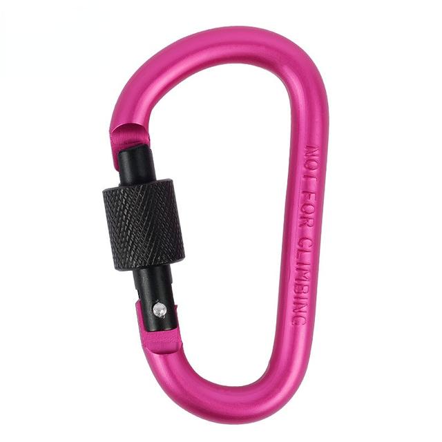 Outdoor Screw Lock Buckle D Shaped Carabiner Clasp Keyring Clip Camping Kits Sports Rope Buckle Water Cup Buckle Tool